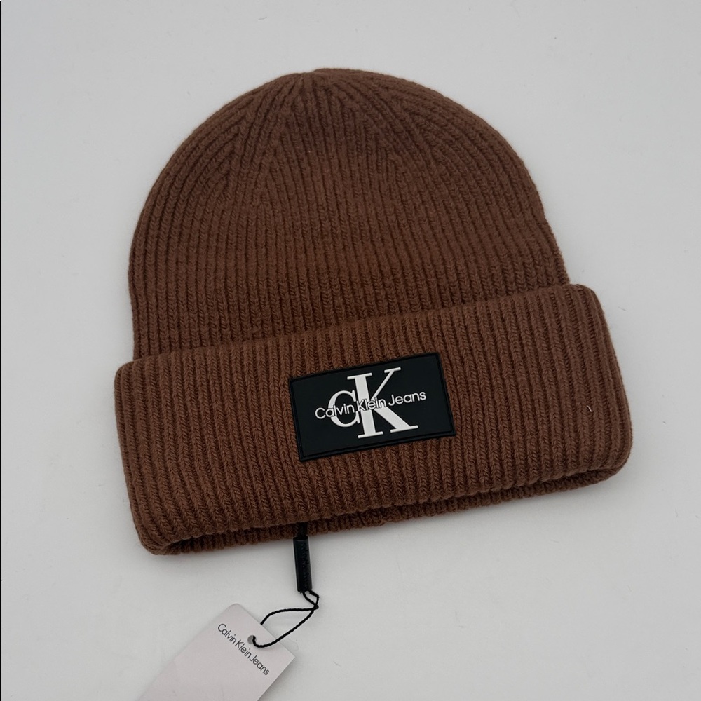 Calvin Klein‎ Brown Ribbed Beanie